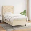 Image de vidaXL Sommier à lattes de lit avec matelas Crème 90x200 cm Tissu