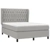 Image de vidaXL Sommier à lattes de lit avec matelas Gris clair 140x190cm Tissu