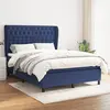 Image de vidaXL Sommier à lattes de lit avec matelas Bleu 140x190 cm Tissu