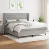 Image de vidaXL Sommier à lattes de lit avec matelas Gris clair 160x200cm Tissu