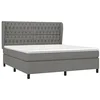 Image de vidaXL Sommier à lattes de lit avec matelas Gris foncé 180x200cm Tissu