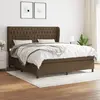 Image de vidaXL Sommier à lattes de lit avec matelas Marron foncé 180x200 cm