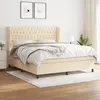 Image de vidaXL Sommier à lattes de lit avec matelas Crème 180x200 cm Tissu
