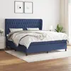 Image de vidaXL Sommier à lattes de lit avec matelas Bleu 180x200 cm Tissu