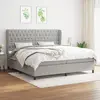 Image de vidaXL Sommier à lattes de lit avec matelas Gris clair 200x200cm Tissu