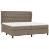 Image de vidaXL Sommier à lattes de lit avec matelas Taupe 200x200 cm Tissu