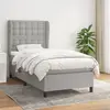 Image de vidaXL Sommier à lattes de lit avec matelas Gris clair 80x200 cm Tissu