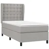 Image de vidaXL Sommier à lattes de lit et matelas Gris clair 90x190 cm Tissu