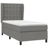 Image de vidaXL Sommier à lattes de lit et matelas Gris foncé 90x190 cm Tissu