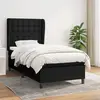Image de vidaXL Sommier à lattes de lit avec matelas Noir 90x190 cm Tissu
