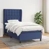 Image de vidaXL Sommier à lattes de lit avec matelas Bleu 90x200 cm Tissu