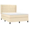 Image de vidaXL Sommier à lattes de lit avec matelas Crème 140x200 cm Tissu