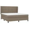 Image de vidaXL Sommier à lattes de lit avec matelas Taupe 180x200 cm Tissu