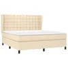 Image de vidaXL Sommier à lattes de lit avec matelas Crème 180x200 cm Tissu