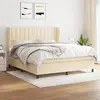 Image de vidaXL Sommier à lattes de lit avec matelas Crème 180x200 cm Tissu