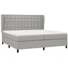 Image de vidaXL Sommier à lattes de lit avec matelas Gris clair 200x200cm Tissu