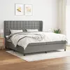 Image de vidaXL Sommier à lattes de lit avec matelas Gris foncé 200x200cm Tissu