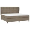 Image de vidaXL Sommier à lattes de lit avec matelas Taupe 200x200 cm Tissu