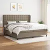 Image de vidaXL Sommier à lattes de lit avec matelas Taupe 200x200 cm Tissu