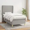Image de vidaXL Sommier à lattes de lit avec matelas Gris clair 80x200 cm Tissu