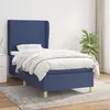 Image de vidaXL Sommier à lattes de lit avec matelas Bleu 80x200 cm Tissu