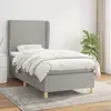 Image de vidaXL Sommier à lattes de lit et matelas Gris clair 90x190 cm Tissu