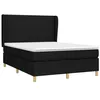 Image de vidaXL Sommier à lattes de lit avec matelas Noir 140x190 cm Tissu