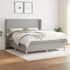 Image de vidaXL Sommier à lattes de lit avec matelas Gris clair 160x200cm Tissu