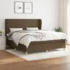 Image de vidaXL Sommier à lattes de lit avec matelas Marron foncé 160x200 cm