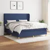 Image de vidaXL Sommier à lattes de lit avec matelas Bleu 160x200 cm Tissu