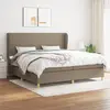 Image de vidaXL Sommier à lattes de lit avec matelas Taupe 200x200 cm Tissu