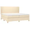 Image de vidaXL Sommier à lattes de lit avec matelas Crème 200x200 cm Tissu
