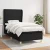 Image de vidaXL Sommier à lattes de lit avec matelas Noir 90x190 cm Tissu