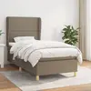 Image de vidaXL Sommier à lattes de lit avec matelas Taupe 90x200 cm Tissu