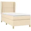 Image de vidaXL Sommier à lattes de lit avec matelas Crème 90x200 cm Tissu