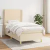 Image de vidaXL Sommier à lattes de lit avec matelas Crème 90x200 cm Tissu