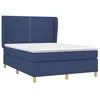 Image de vidaXL Sommier à lattes de lit avec matelas Bleu 140x190 cm Tissu