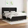 Image de vidaXL Sommier à lattes de lit avec matelas Noir 180x200 cm Tissu