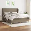 Image de vidaXL Sommier à lattes de lit avec matelas Taupe 180x200 cm Tissu