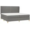 Image de vidaXL Sommier à lattes de lit avec matelas Gris foncé 200x200cm Tissu
