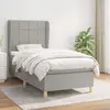 Image de vidaXL Sommier à lattes de lit avec matelas Gris clair 80x200 cm Tissu