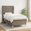 Image de vidaXL Sommier à lattes de lit avec matelas Taupe 90x190 cm Tissu