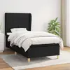 Image de vidaXL Sommier à lattes de lit avec matelas Noir 100x200 cm Tissu