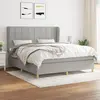 Image de vidaXL Sommier à lattes de lit avec matelas Gris clair 160x200cm Tissu