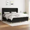 Image de vidaXL Sommier à lattes de lit avec matelas Noir 160x200 cm Tissu