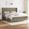Image de vidaXL Sommier à lattes de lit avec matelas Taupe 160x200 cm Tissu