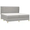 Image de vidaXL Sommier à lattes de lit avec matelas Gris clair 200x200cm Tissu