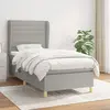 Image de vidaXL Sommier à lattes de lit avec matelas Gris clair 80x200 cm Tissu