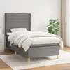 Image de vidaXL Sommier à lattes de lit avec matelas Gris foncé 80x200 cm Tissu