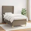 Image de vidaXL Sommier à lattes de lit avec matelas Taupe 80x200 cm Tissu